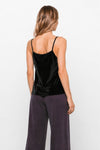 Sleeveless viscose top with a deep V-neck and thin straps - FLAVIO Top