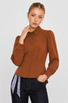 Blouse with a pointed collar and a button-down front - Blouse MORITAX