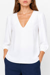 Blusa da donna con scollo a V e maniche a sbuffo - Blusa TLUX