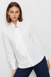 Blusa da donna a maniche lunghe con fiocco al collo - Blusa CARINAX