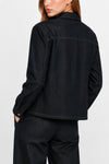 Denim jacket with contrasting stitching and classic collar - Blouse NERIX