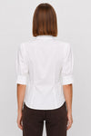 Camicia da donna in cotone con maniche corte a sbuffo - Camicia BALOONX