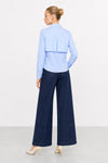 Blouse with a cropped overlay and long sleeves - Shirt DOUBLEX