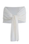 Evening gown with a halter neck and sheer overlay - Scarf TOLAX