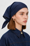 Foulard da donna in misto cotone effetto denim da annodare - Foulard  NERAMX