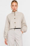 Veste courte à col montant et gros boutons - Veste POSHX