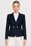 Americana cruzada con solapa de muesca y bolsillos - Chaqueta NATEX
