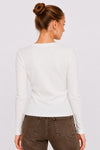 Ribbed wrap top with long sleeves and a V-neckline - Sweater INCRYX