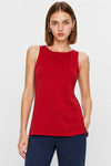 Sleeveless knit top with a round neckline and side buttons - Sweater BOTTIX