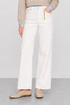 Jean taille haute coupe large avec chaîne décorative - Pantalons MILKIX
