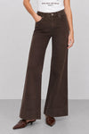 Pantaloni da donna a vita alta e gamba larga - Pantalone Color CIOCCOLAX
