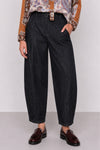 Pantalon large en denim à taille haute - Pantalons LUNIX