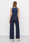Pantalone a gamba larga in denim di cotone con fiocco - Pantalone In Denim PIENAX
