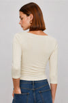 Women's fitted top with vertical centre front ruching - T-Shirt SOFFIX