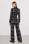 Women's jumpsuit with checked pattern and bow tie collar - Jumpsuit A Quadri  CASSIEX