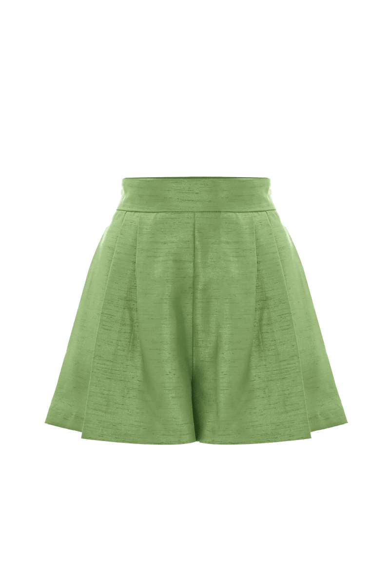 Flared shorts with pleats - Short NANCY