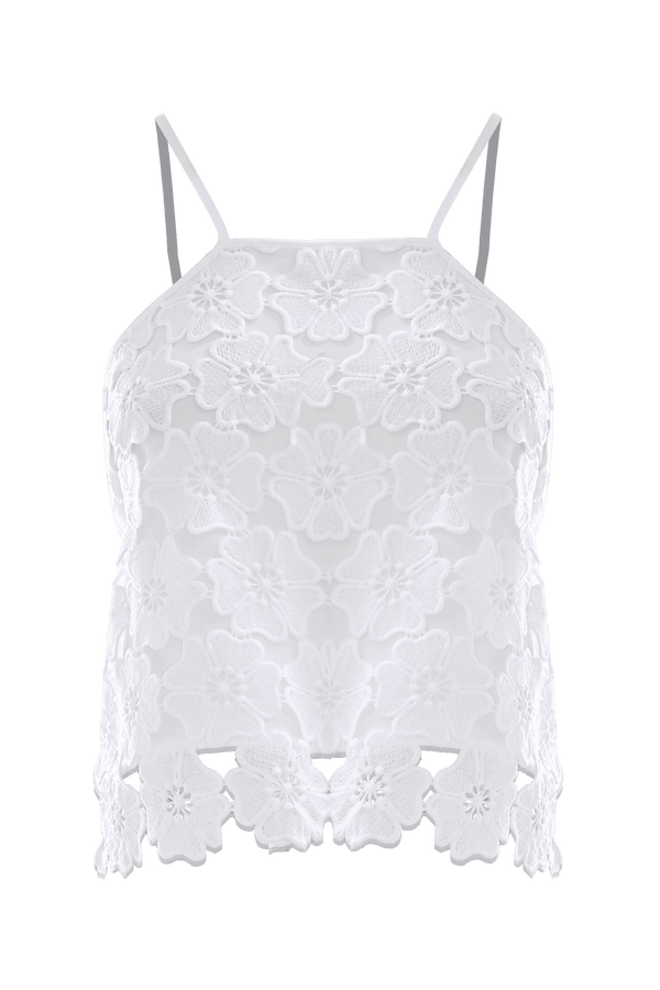 Top doublé de dentelle motif floral - Top UBER