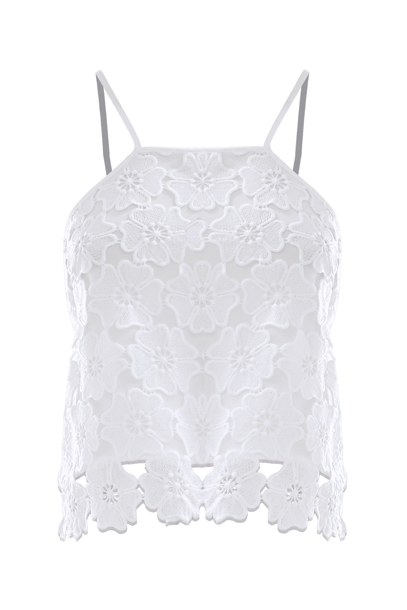 Top doublé de dentelle motif floral - Top UBER