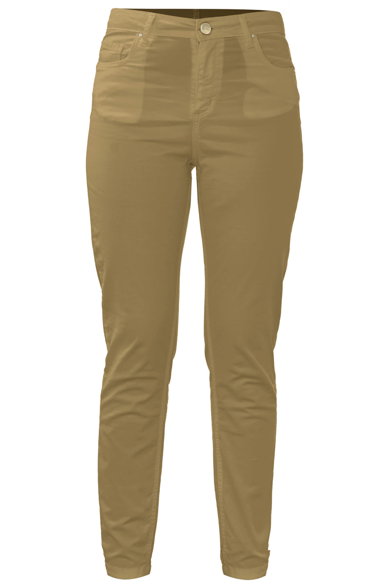 Slim fit trousers with belt loops and a shiny button - Trousers BACKUP