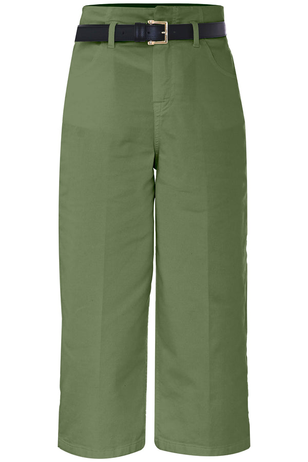 Pantaloni larghi a vita alta con cintura - Pantalone Color KLEO