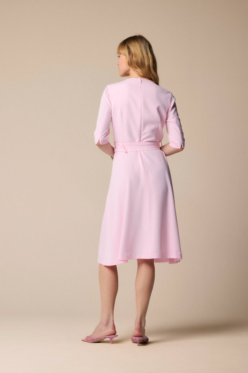 Elegant chic belted full-length dress - Dress ATALAYA