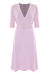 Elegant chic belted full-length dress - Dress ATALAYA