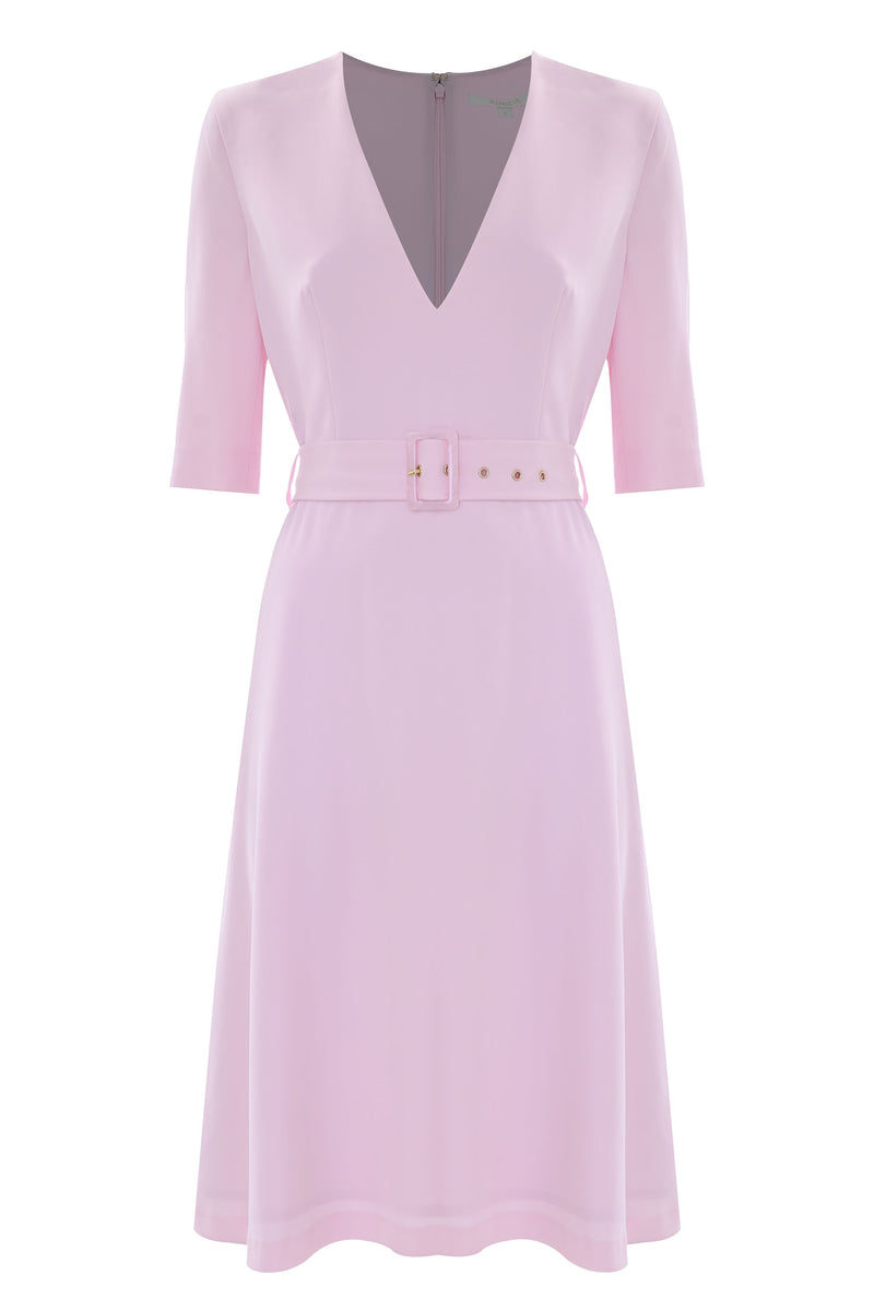 Elegant chic belted full-length dress - Dress ATALAYA