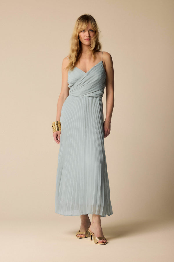 stunning pleat effect drop neck dress - Dress KOSIMA