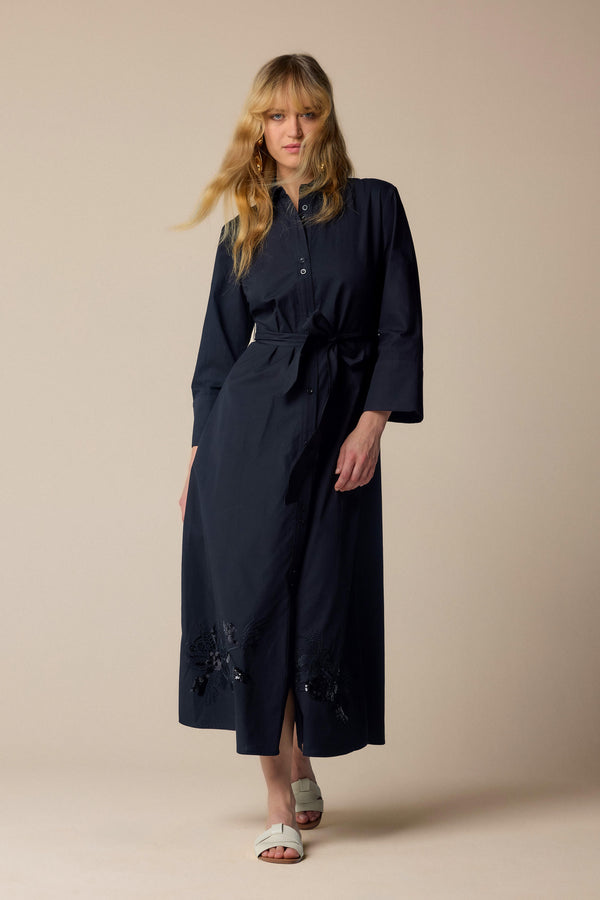 Relaxed black coat-style dress - Dress JOELY