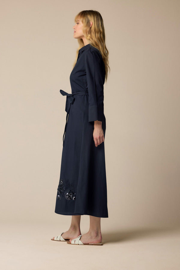 Relaxed black coat-style dress - Dress JOELY