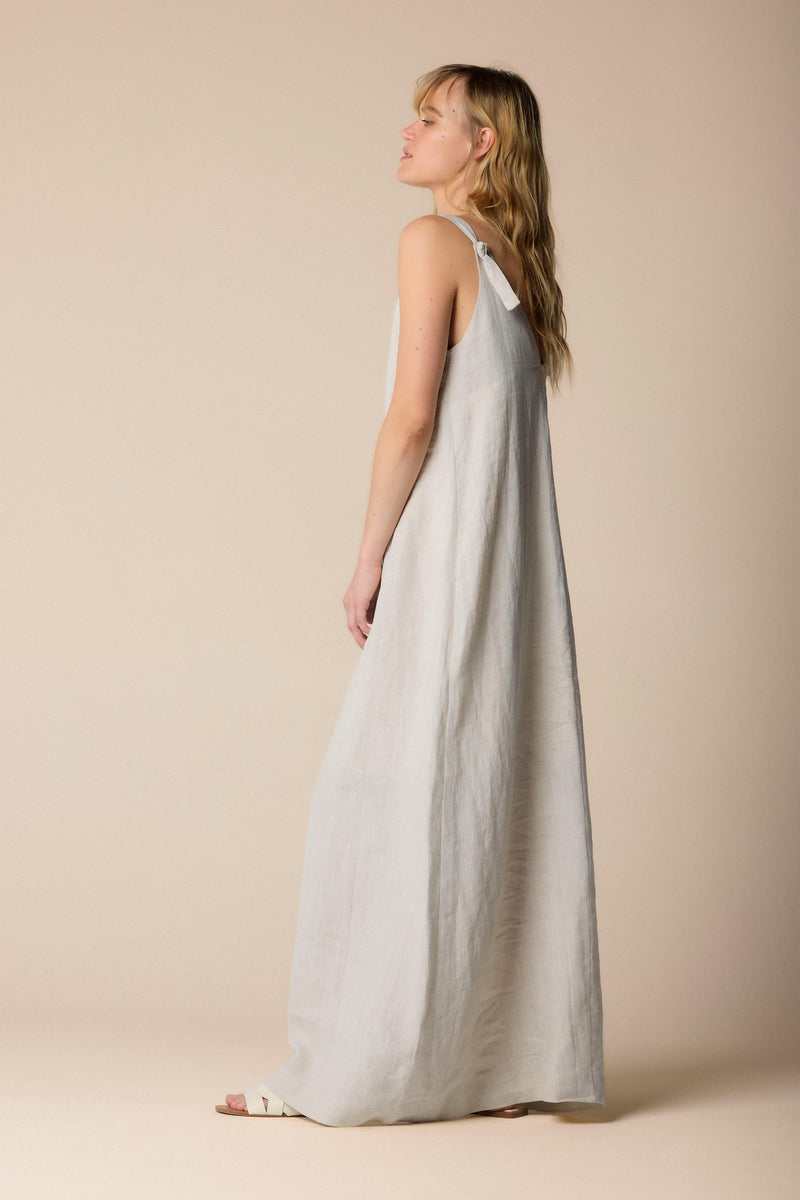 Bead-edged v-neck full length dress Dress JELMINA