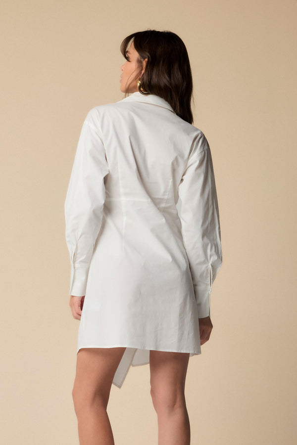 Chic wrap-around shirt-style dress - Dress AMARANTO