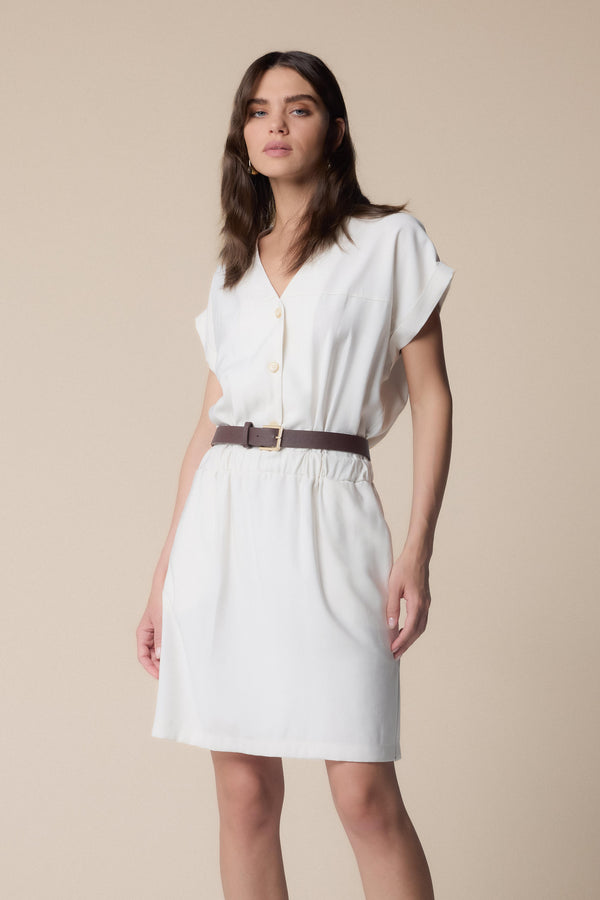 Barely there sleeves elegant midi dress - Dress LACELOT