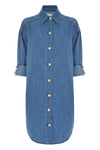 Striking casual denim shirt-style dress - Dress RODAS