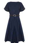 Chic belted dress with flared skirt - Dress ODIN