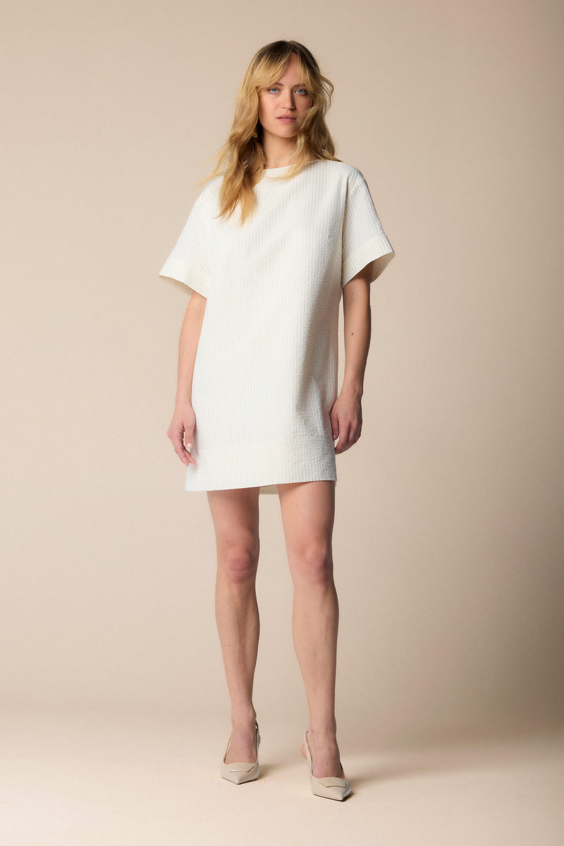 Casual T-shirt style short sleeved dress - Dress EMELINE