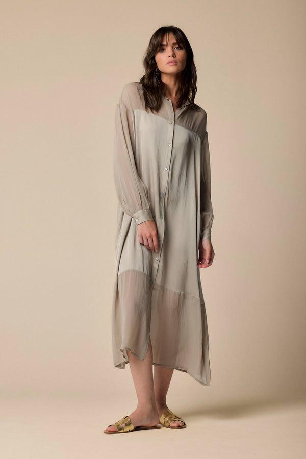 Full length two tone shirt dress - Dress JILDA