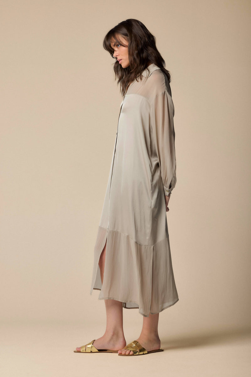 Full length two tone shirt dress - Dress JILDA