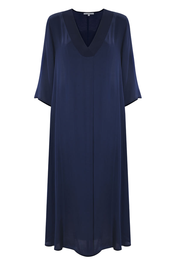 velvet free flowing blue dress - Dress HALADIN