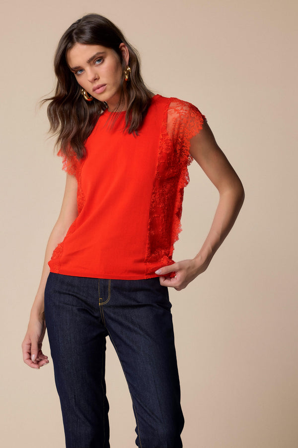 Blusa con dettagli in pizzo - Blusa KUPIDO