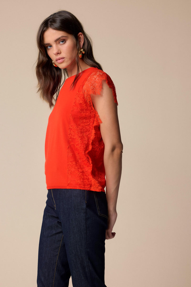 Blusa con dettagli in pizzo - Blusa KUPIDO