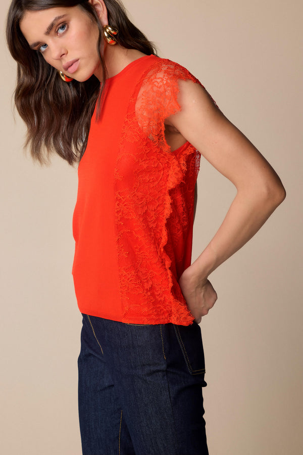 Trending chic lace edged blouse - Blouse  KUPIDO