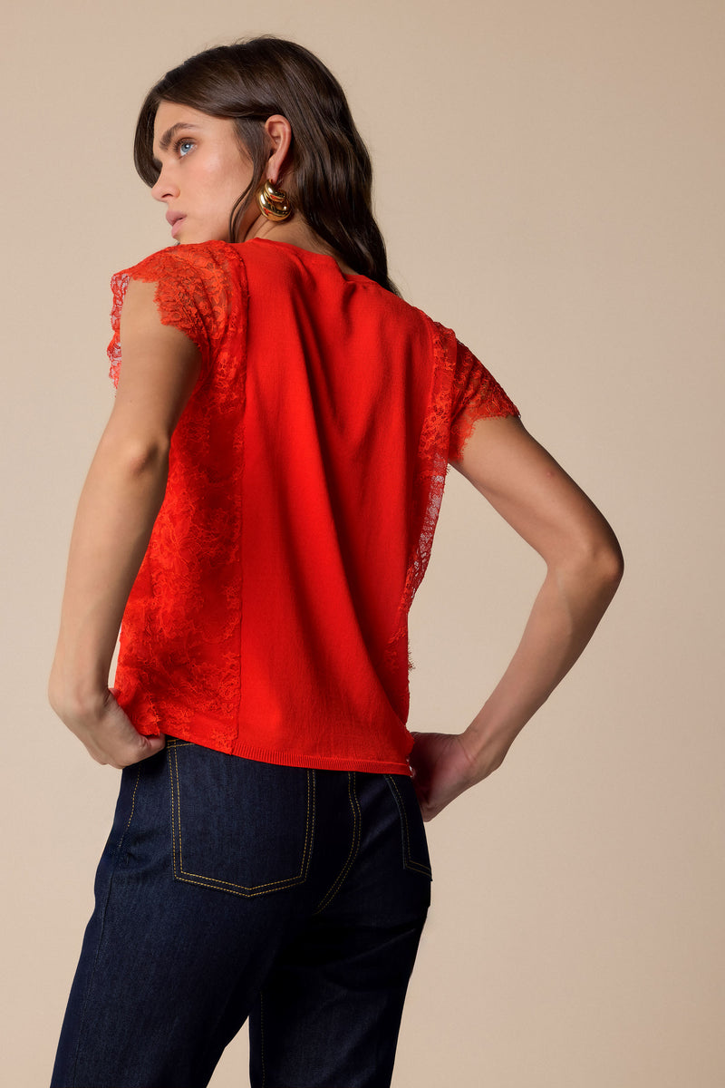 Blusa con dettagli in pizzo - Blusa KUPIDO