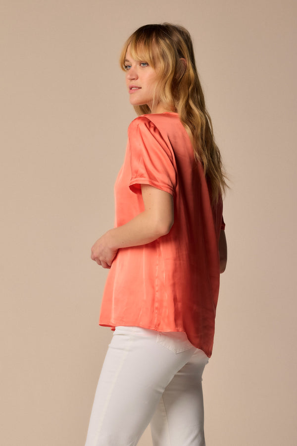 Blusa minimalista de estilo satinado - Blouse  NOELIE