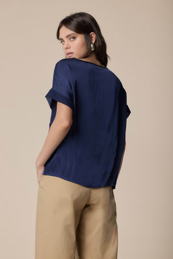 Blusa a maniche corte con taschino - Blusa HAKILLY