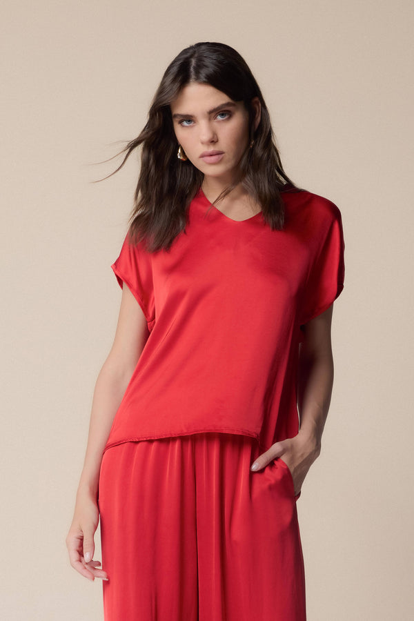 Sultry and silky: short sleeved t-shirts - Blouse  GIORDANYA