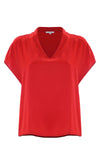 Blusa satinada con escote en V - Blusa GIORDANYA