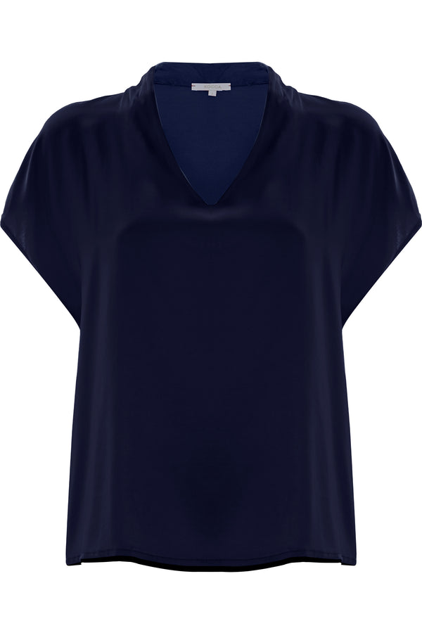 Blusa satinada con escote en V - Blouse  GIORDANYA