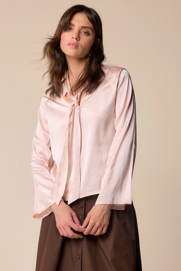 Elegant long sleeved bow blouse - Blouse  JUD