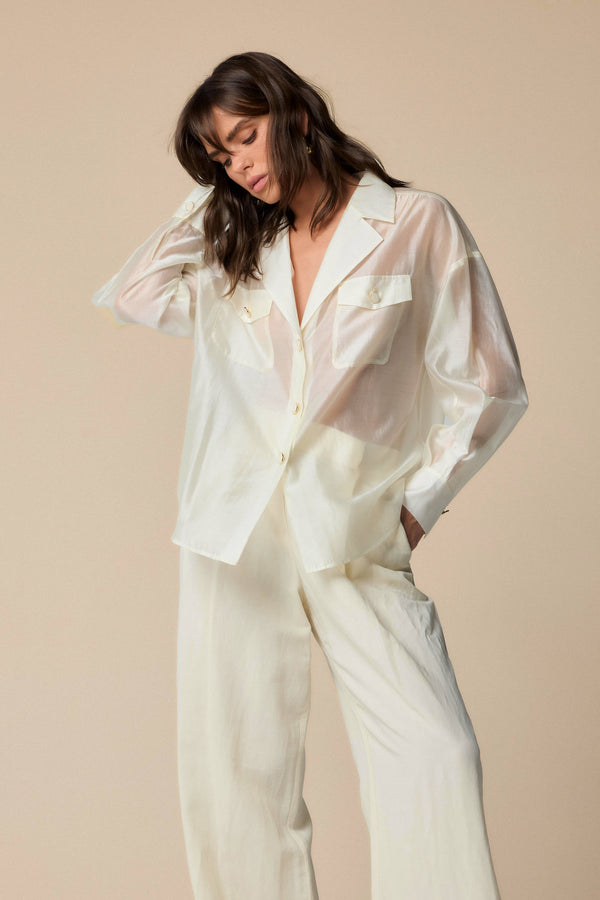 Sheer chic long sleeved shirt - Blouse  ELOEE